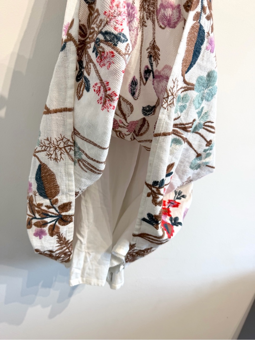 Anthropologie Eularia Maxi Dress embroidered floral pinafore style woven - Picture 8 of 16